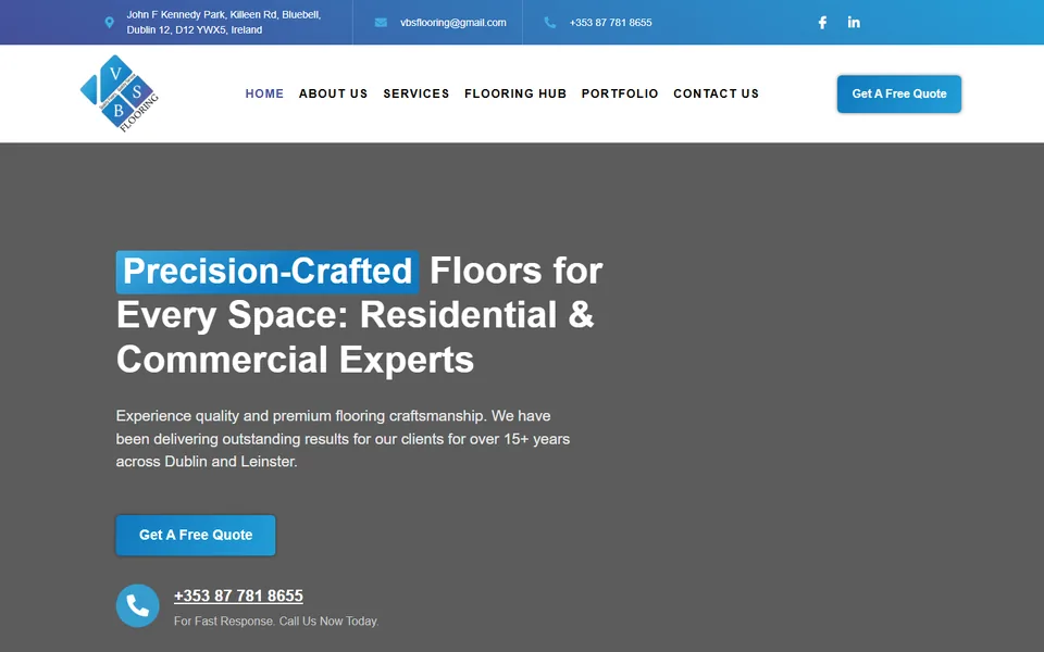The VBS Flooring website